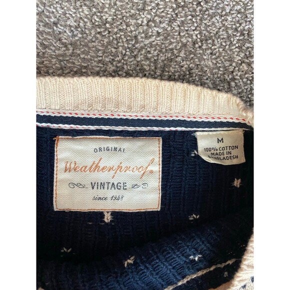 Weatherproof Vintage Men’s Sweater Moose Fair Isle Crewneck Size M - Picture 7 of 7